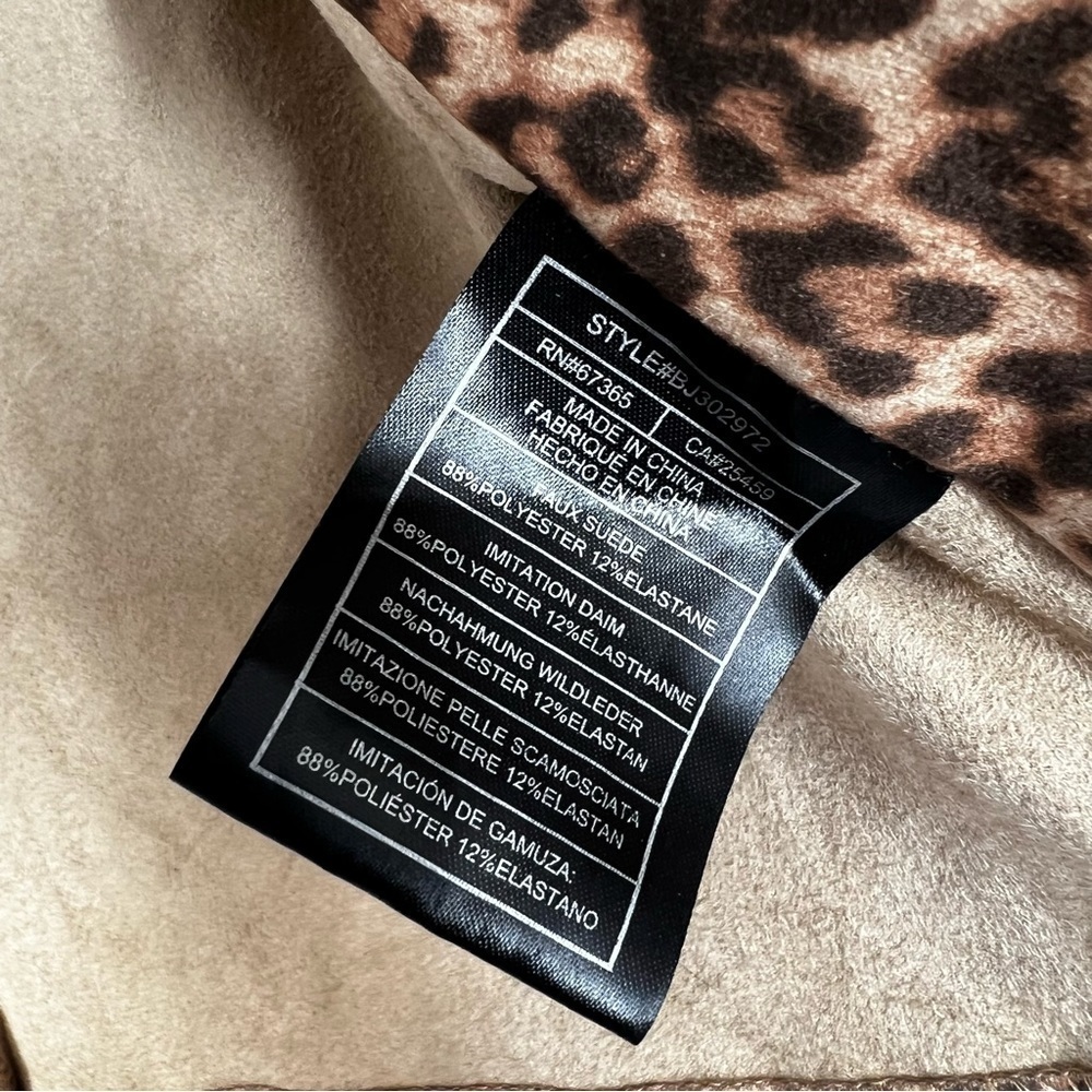 BB Dakota Aleah Leopard Print Faux Suede Jacket XS - Picture 3 of 5